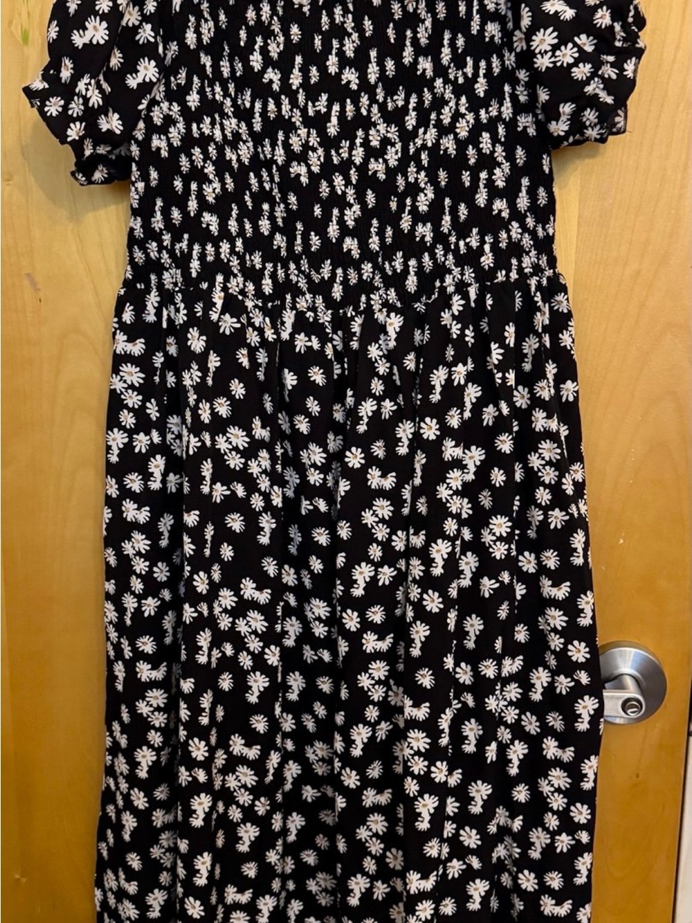 SHEIN Curve Black Daisy Smocked Dress 4XL